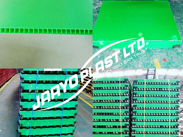 Glass bottles on a PP layer pad