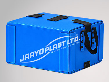 Blue PP box with straps and carry handles