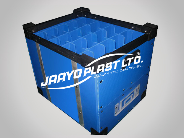Blue PP corrugated returnable container