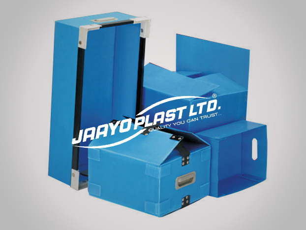 Blue PP corrugated returnable containers