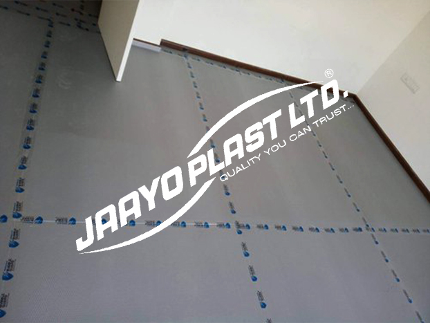 Floor protection sheet laid over floor surface