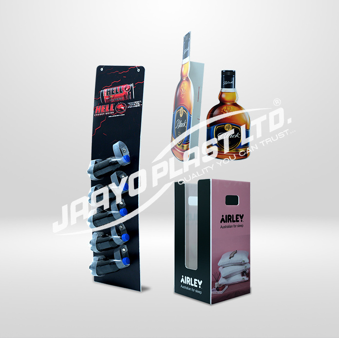 Branded floor-standing display units for beverage products