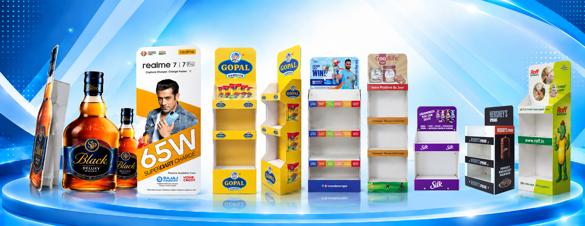 Printed point-of-sale display units produced on PP hollow sheet